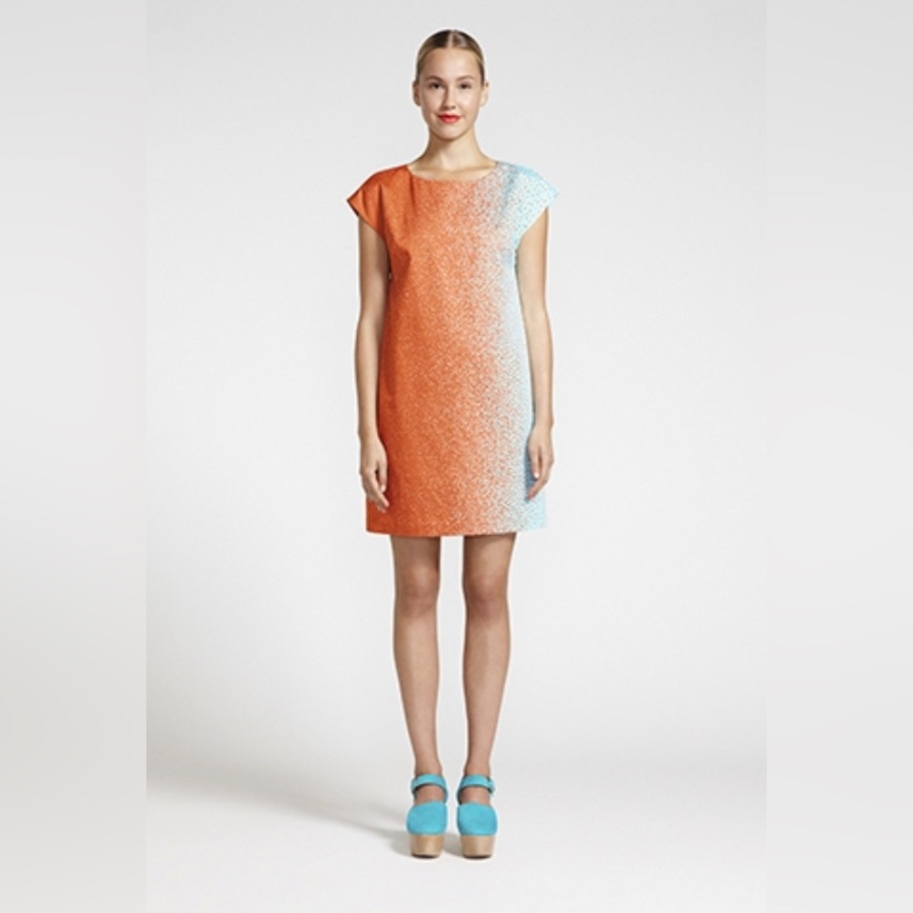 MARIMEKKO US 4 Sunset Gradient Cotton Shift Dress